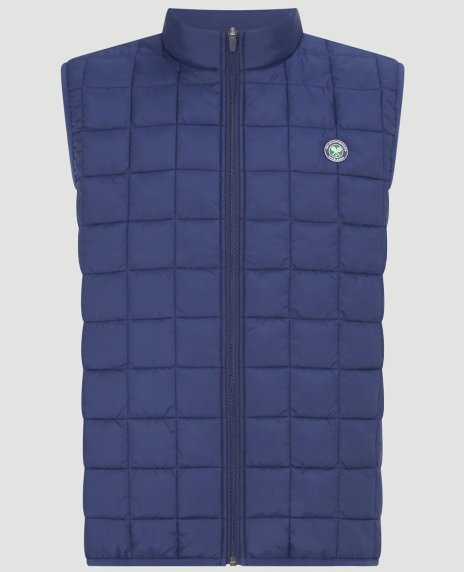 Wimbledon Mens Quilted Gilet - Navy- Jackets & Coats