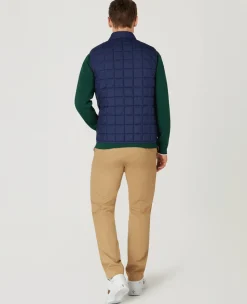 Wimbledon Mens Quilted Gilet - Navy- Jackets & Coats