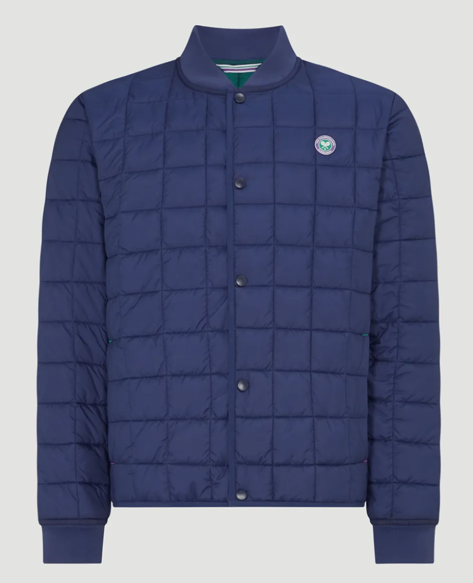 Wimbledon Mens Quilted Jacket - Navy- Jackets & Coats