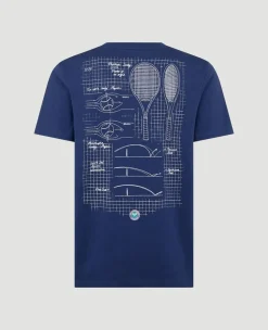 Wimbledon Mens Sketchbook 1877 T-Shirt - Navy- T-Shirts
