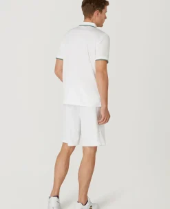 Wimbledon Mens Square Performance Polo - White- Tops & T-Shirts|Polo Shirts