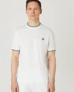 Wimbledon Mens Square Performance T-Shirt - White- Tops & T-Shirts|T-Shirts