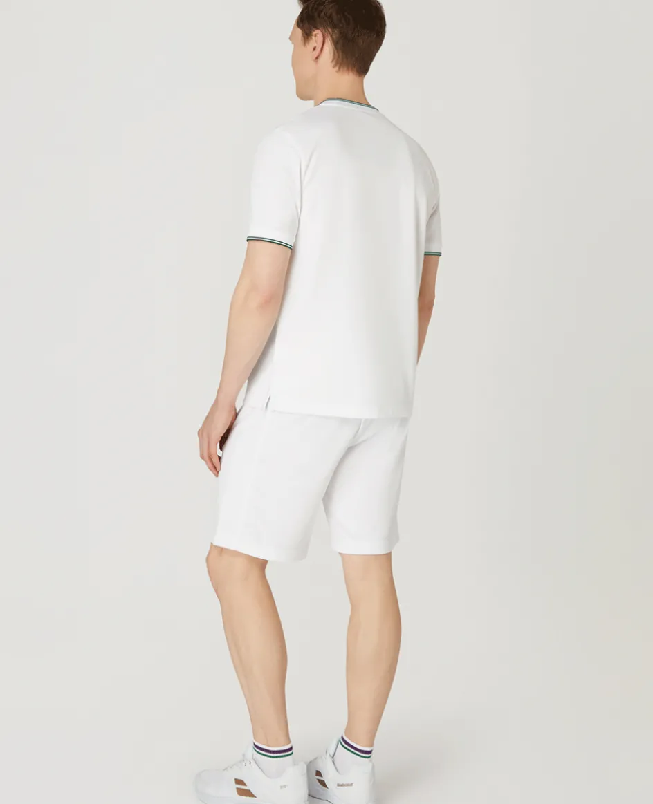 Wimbledon Mens Square Performance T-Shirt - White- Tops & T-Shirts|T-Shirts