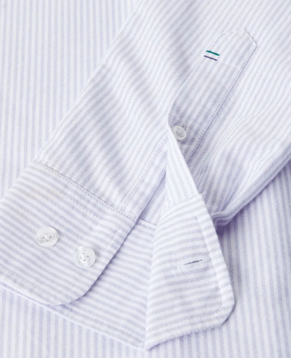 Wimbledon Mens Stripe Shirt - Lilac- Shirts