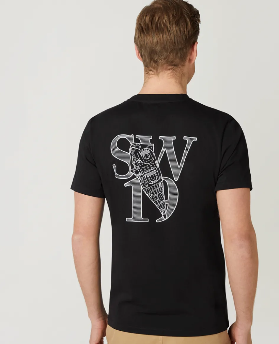 Wimbledon Mens SW19 Print T-Shirt - Black- T-Shirts
