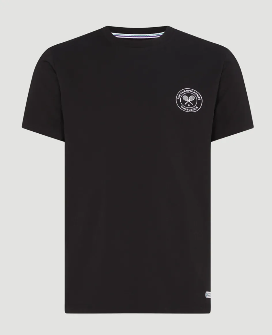 Wimbledon Mens SW19 Print T-Shirt - Black- T-Shirts