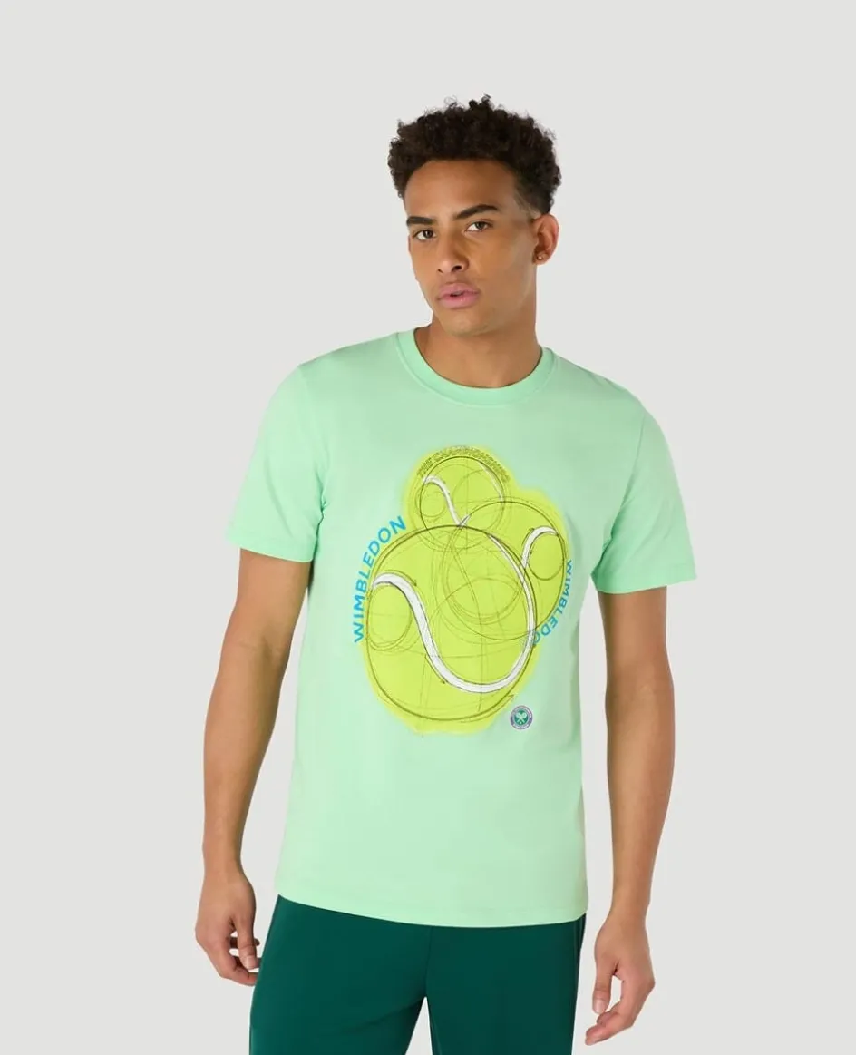 Wimbledon Mens Tennis Ball T-Shirt - Green- T-Shirts