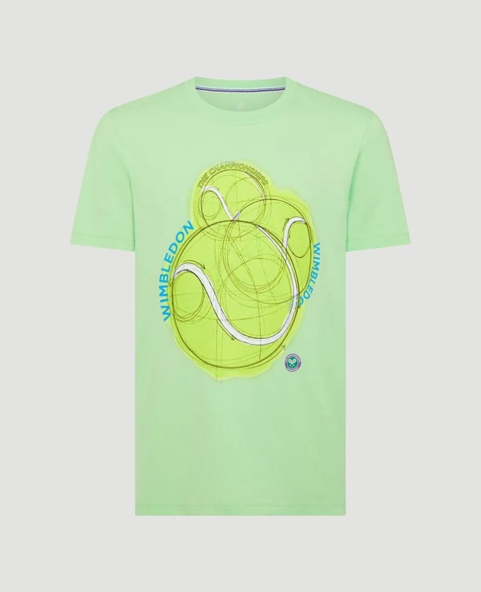 Wimbledon Mens Tennis Ball T-Shirt - Green- T-Shirts