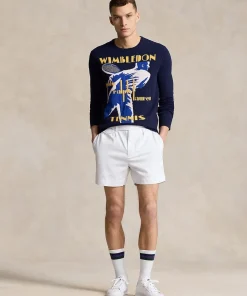 Wimbledon Polo Ralph Lauren Mens Graphic Sweater - Navy- Knitwear
