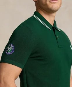 Wimbledon Polo Ralph Lauren Mens Polo Collar Sweater - Green- Knitwear