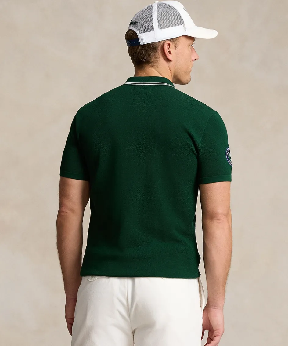 Wimbledon Polo Ralph Lauren Mens Polo Collar Sweater - Green- Knitwear
