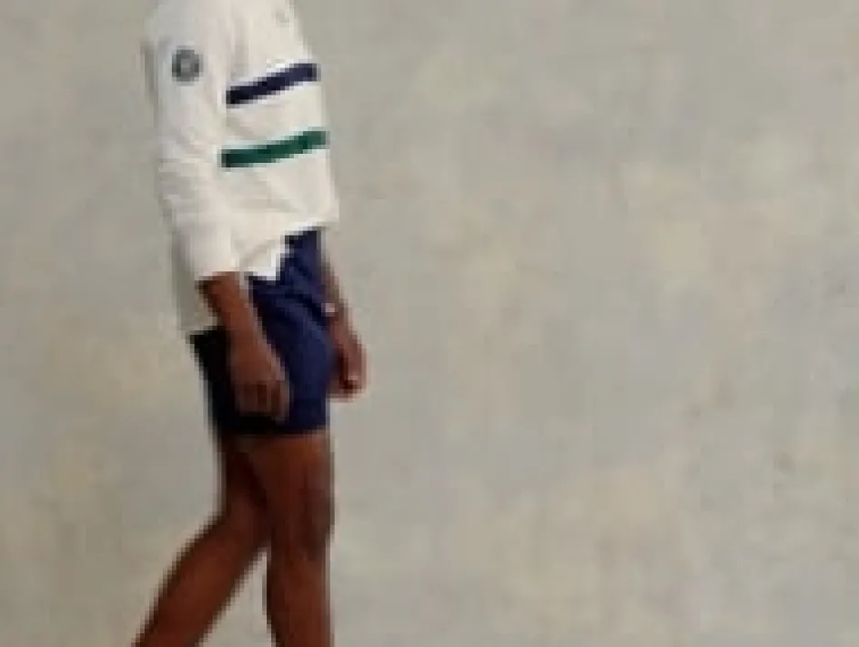 Wimbledon Polo Ralph Lauren Two Stripe Rugby Shirt - White- Shirts