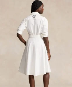 Wimbledon Polo Ralph Lauren Womens Cotton Oxford Shirtdress - White-Women Dresses & Skirts