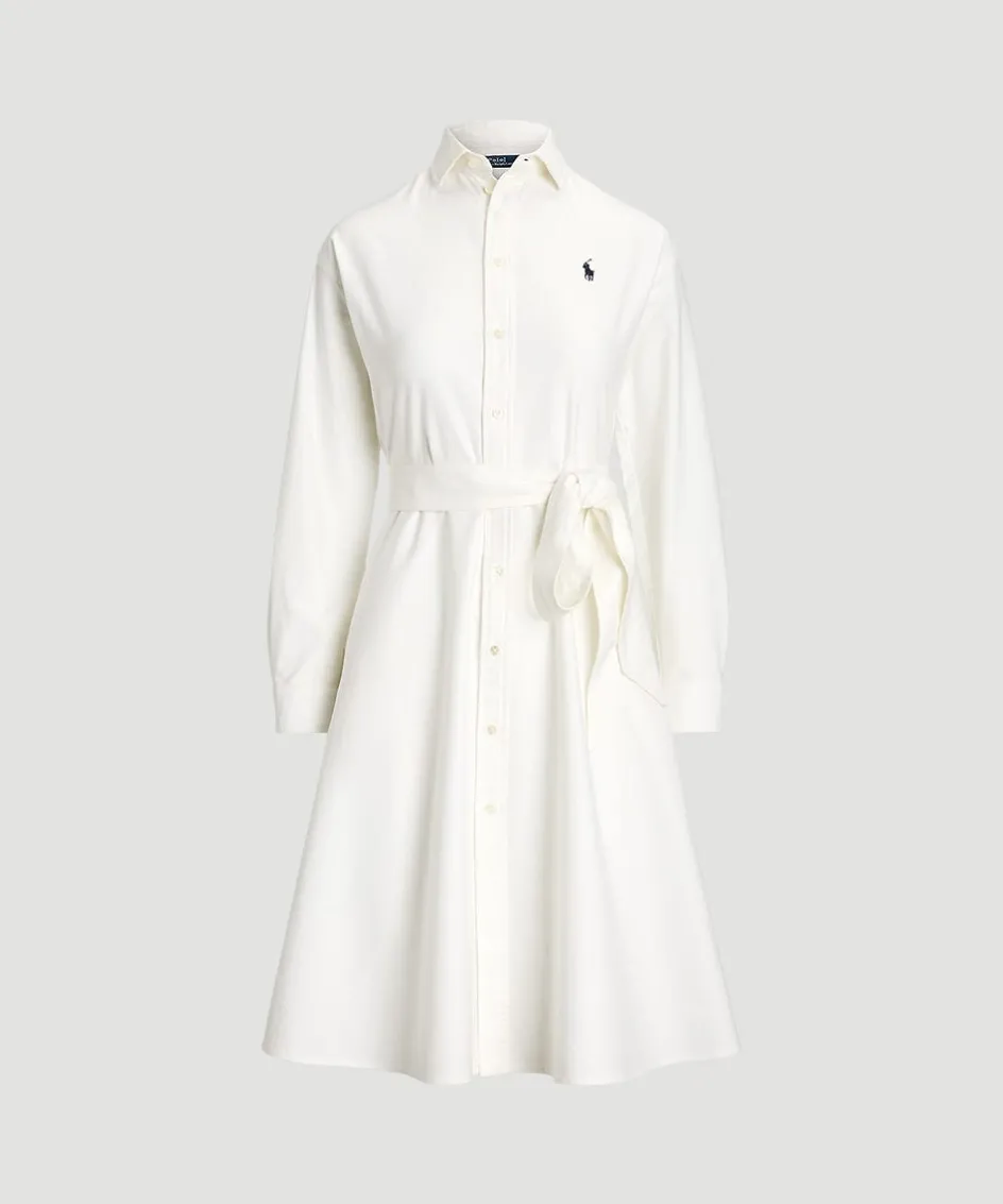 Wimbledon Polo Ralph Lauren Womens Cotton Oxford Shirtdress - White-Women Dresses & Skirts