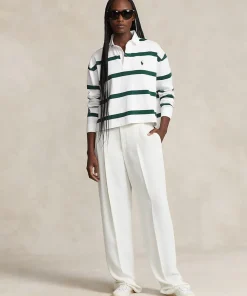 Wimbledon Polo Ralph Lauren Womens Cropped Rubgy Shirt-Women Tops & T-Shirts