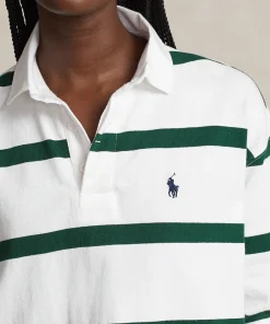 Wimbledon Polo Ralph Lauren Womens Cropped Rubgy Shirt-Women Tops & T-Shirts