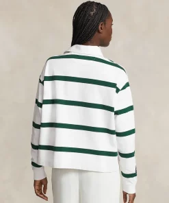 Wimbledon Polo Ralph Lauren Womens Cropped Rubgy Shirt-Women Tops & T-Shirts