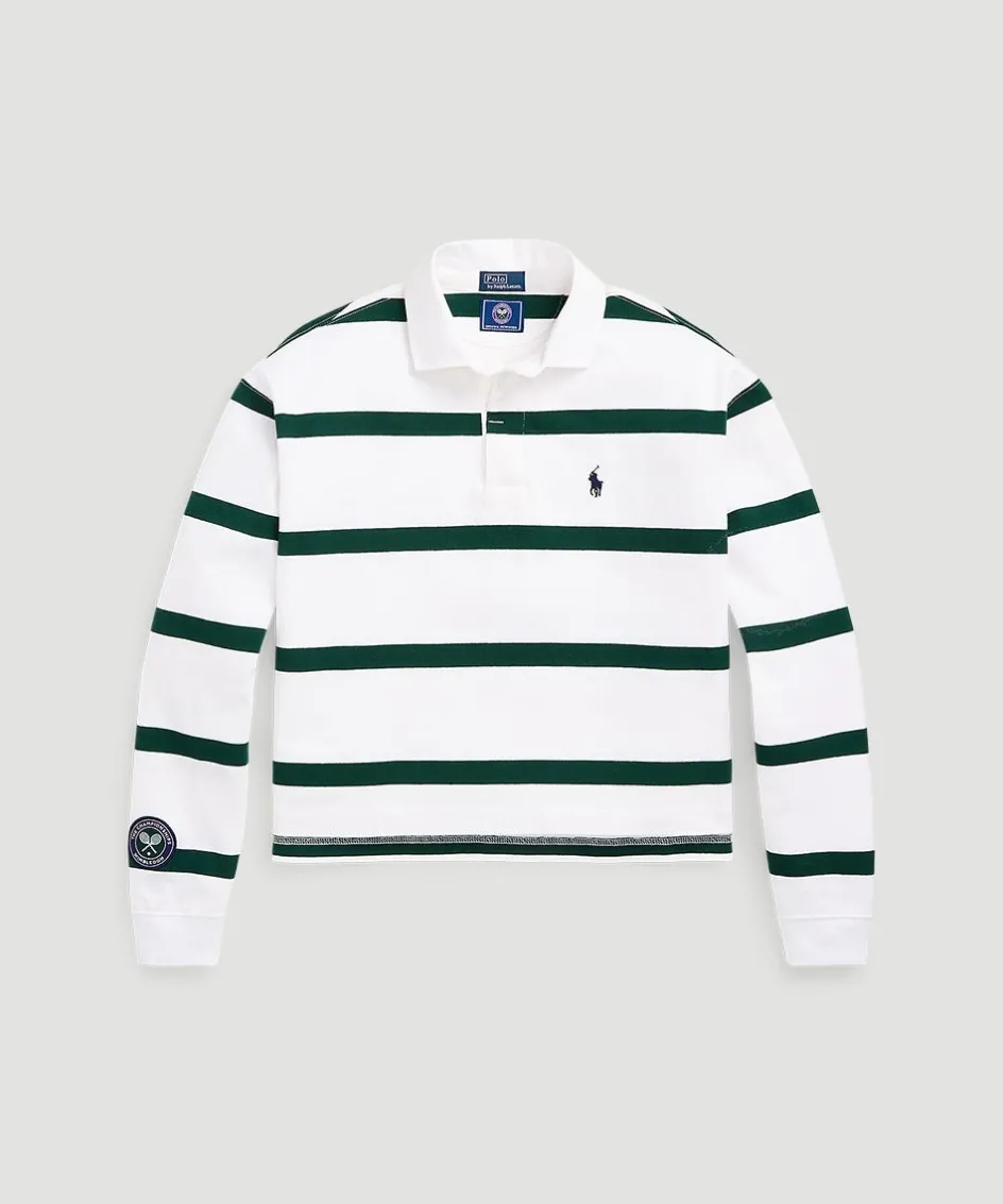 Wimbledon Polo Ralph Lauren Womens Cropped Rubgy Shirt-Women Tops & T-Shirts
