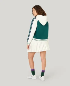 Wimbledon Relaxed Fit Stripe Hoodie in Green-Women Sweatshirts & Hoodies
