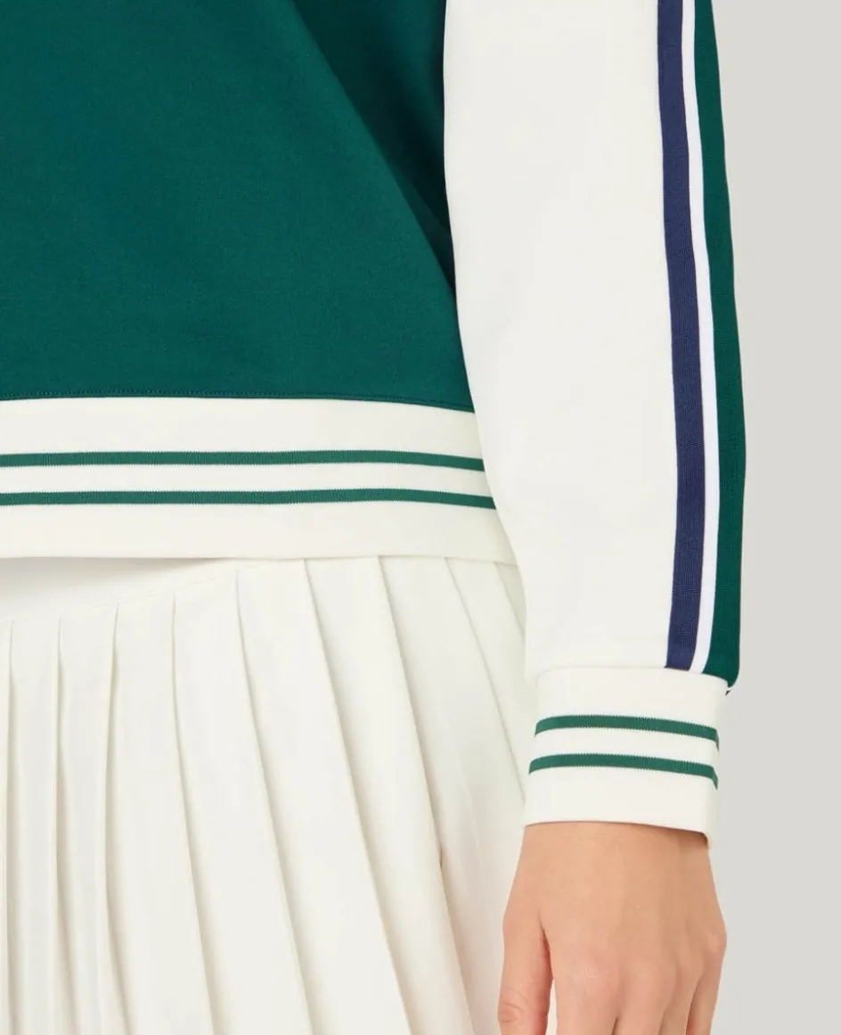 Wimbledon Relaxed Fit Stripe Hoodie in Green-Women Sweatshirts & Hoodies