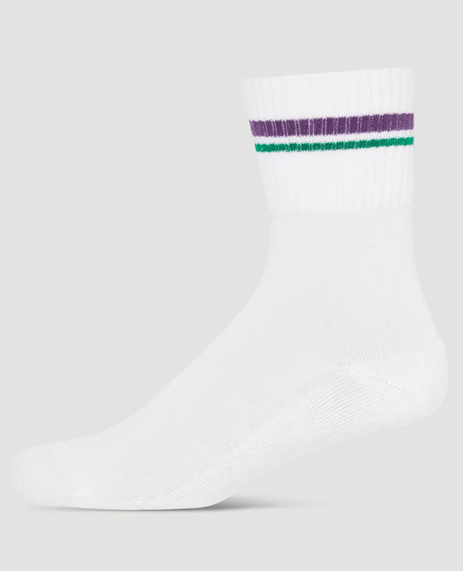 Wimbledon Socks Crew Cuff Stripe- Accessories