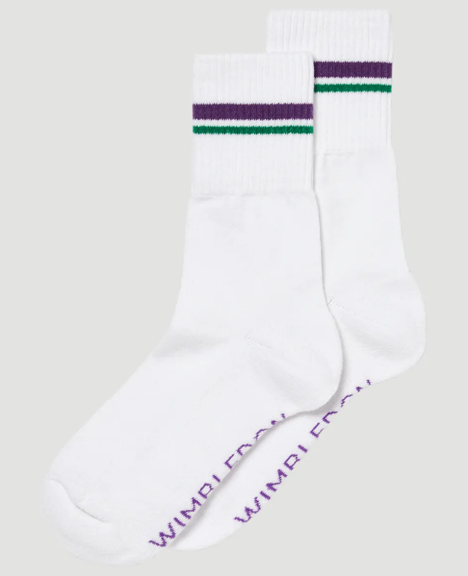 Wimbledon Socks Crew Cuff Stripe- Accessories