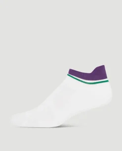 Wimbledon Socks Trainer - White & Purple- Accessories