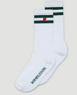 Wimbledon Strawberry Icon Crew Socks in White-Women Accessories|Accessories