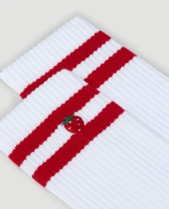 Wimbledon Strawberry Icon Crew Socks in Red-Women Accessories|Accessories