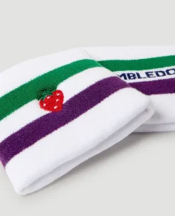 Wimbledon Strawberry Icon Sweatband Twin Pack in White-Women Court Accessories|Accessories