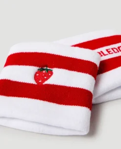 Wimbledon Strawberry Icon Sweatband Twin Pack in Red-Women Court Accessories|Accessories