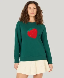 Wimbledon Strawberry Icon Sweater in Green-Women Sweatshirts & Hoodies