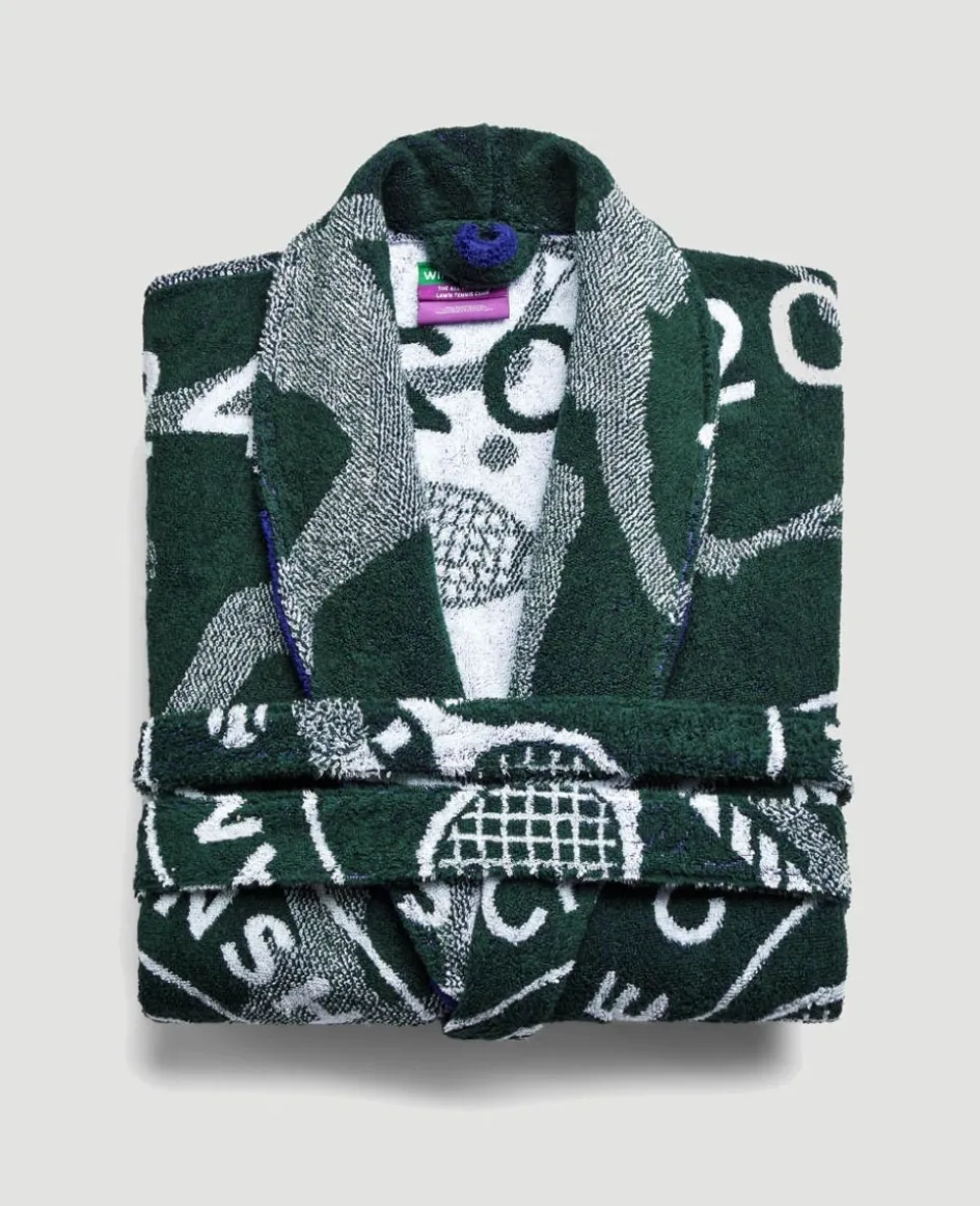 Wimbledon The Championships 2024 Cotton Towelling Robe in Green- Towels