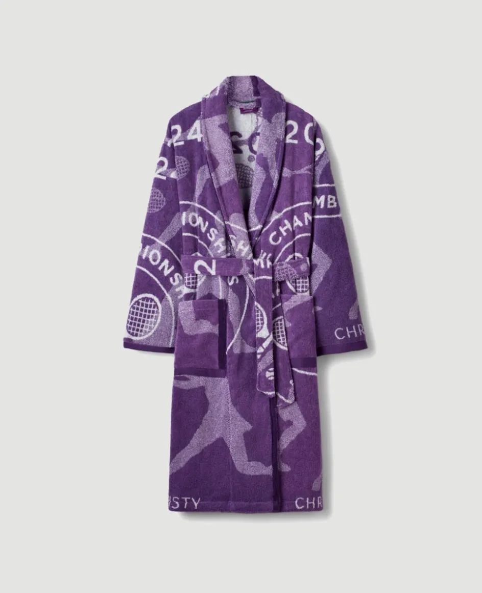 Wimbledon The Championships 2024 Cotton Towelling Robe in Purple- Towels