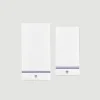 Wimbledon White Cotton Bath and Hand Towel Set with Purple Accents- Towels