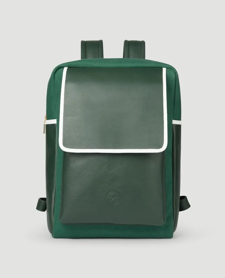 Wimbledon Leather & Canvas Backpack - Botanical- Backpack