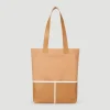 Wimbledon Leather & Canvas Tote Bag - Tan- Tote