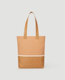 Wimbledon Leather & Canvas Tote Bag - Tan- Tote