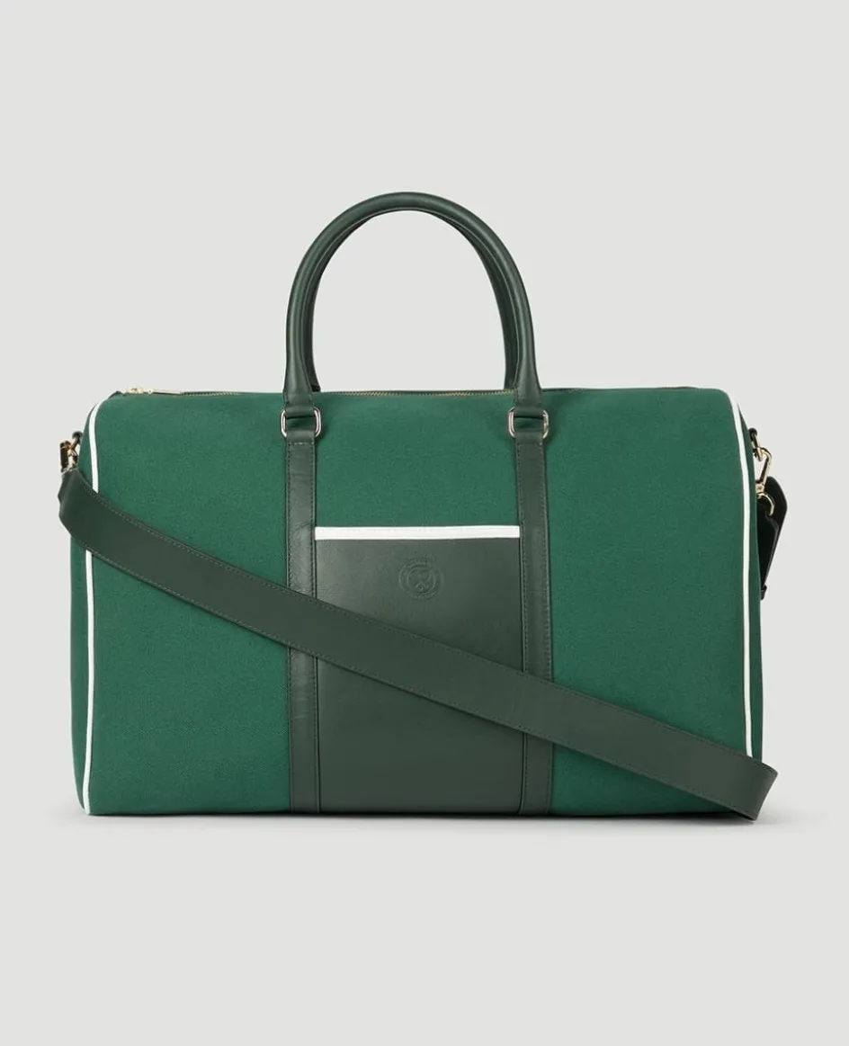 Wimbledon Leather & Canvas Weekend Bag - Botanical- Travel