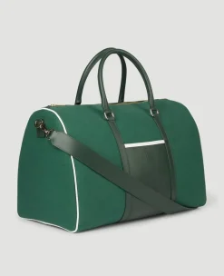 Wimbledon Leather & Canvas Weekend Bag - Botanical- Travel