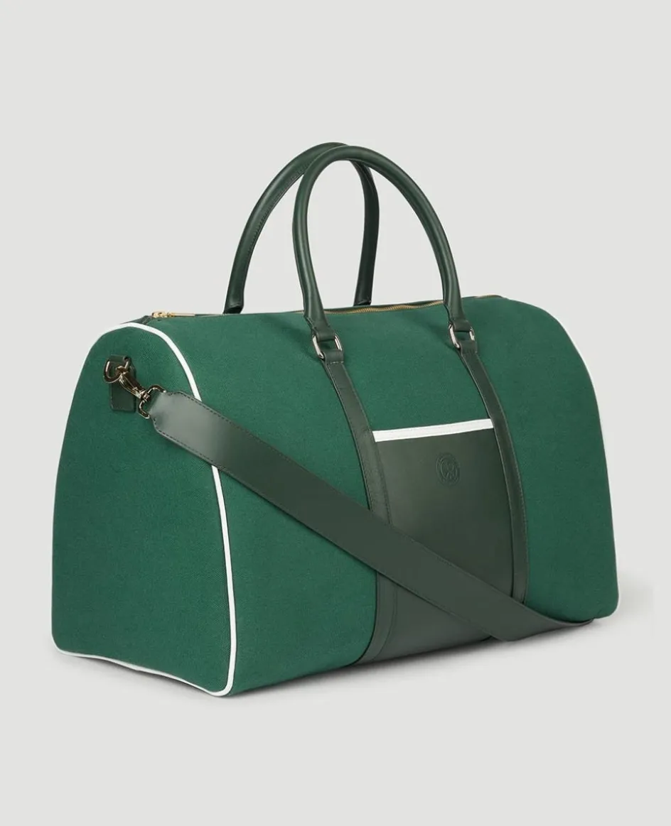Wimbledon Leather & Canvas Weekend Bag - Botanical- Travel