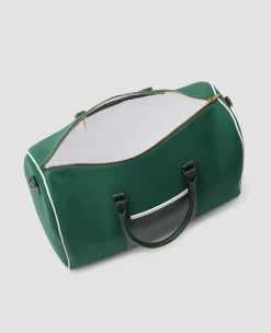 Wimbledon Leather & Canvas Weekend Bag - Botanical- Travel