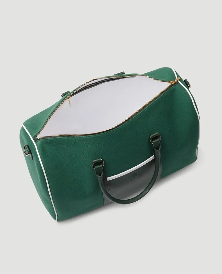 Wimbledon Leather & Canvas Weekend Bag - Botanical- Travel