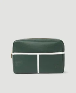 Wimbledon Leather Washbag - Botanical- Travel