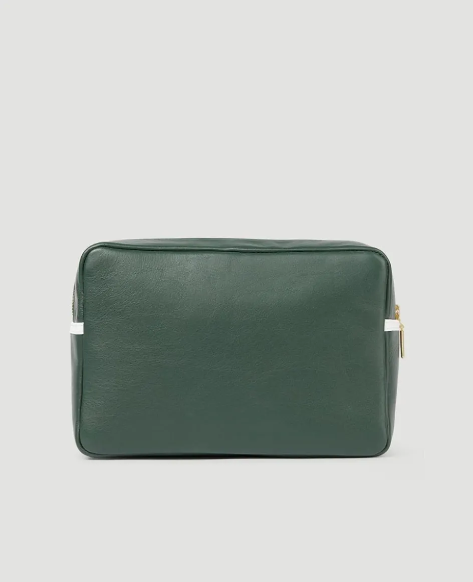 Wimbledon Leather Washbag - Botanical- Travel