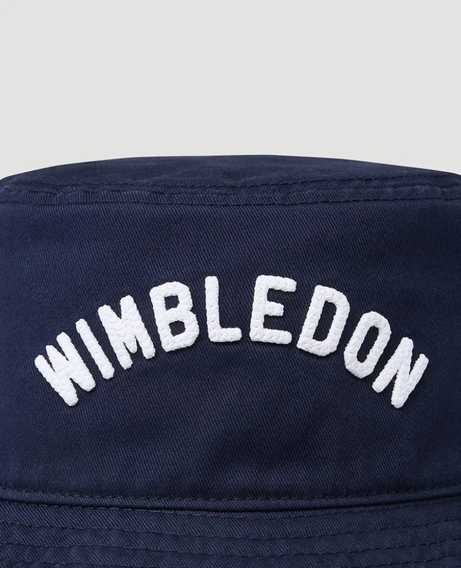 Wimbledon Wordmark Bucket Hat - Navy- Bucket Hat