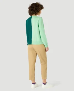 Wimbledon Womens Block Sweatshirt - Green-Women Sweatshirts & Hoodies