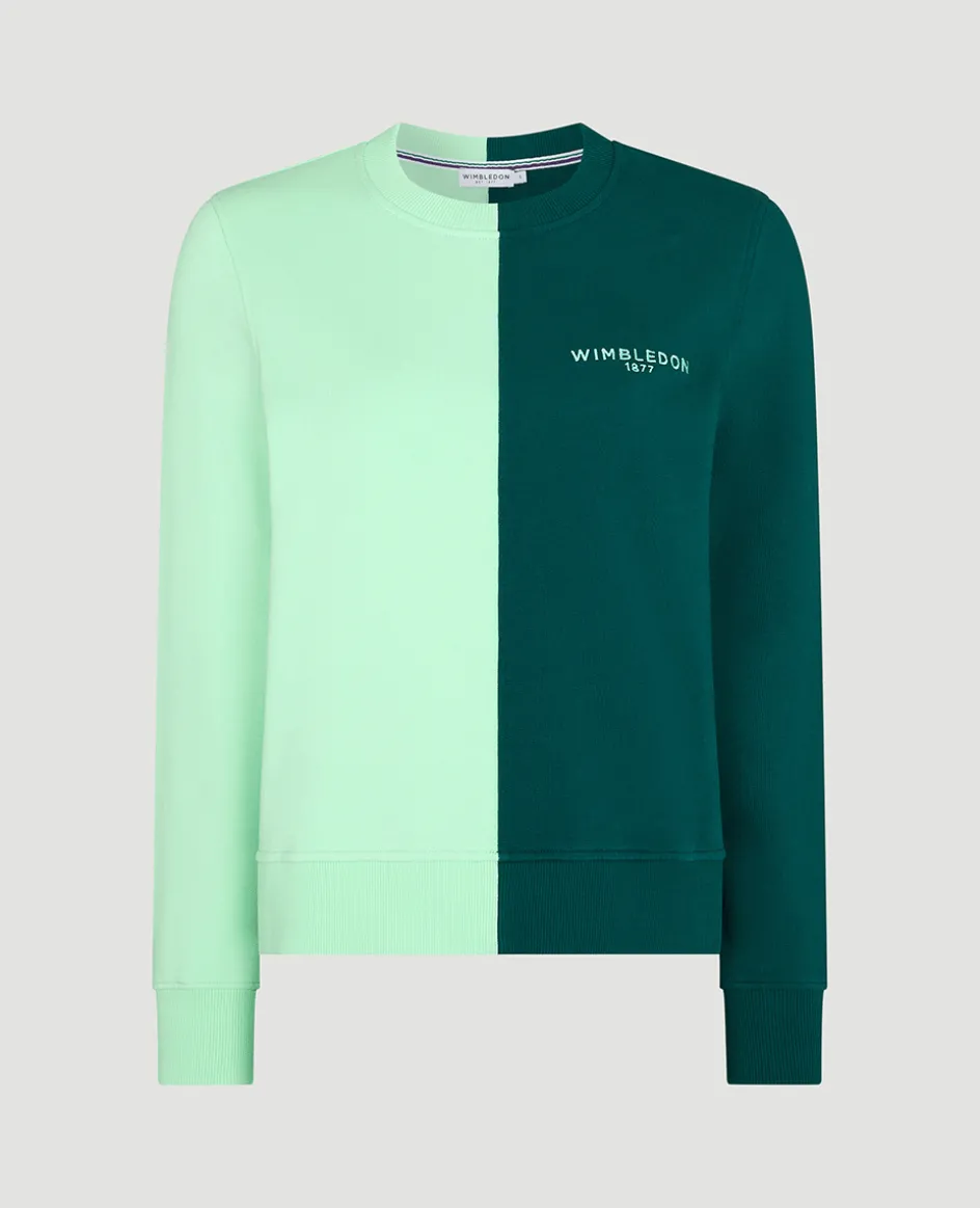 Wimbledon Womens Block Sweatshirt - Green-Women Sweatshirts & Hoodies