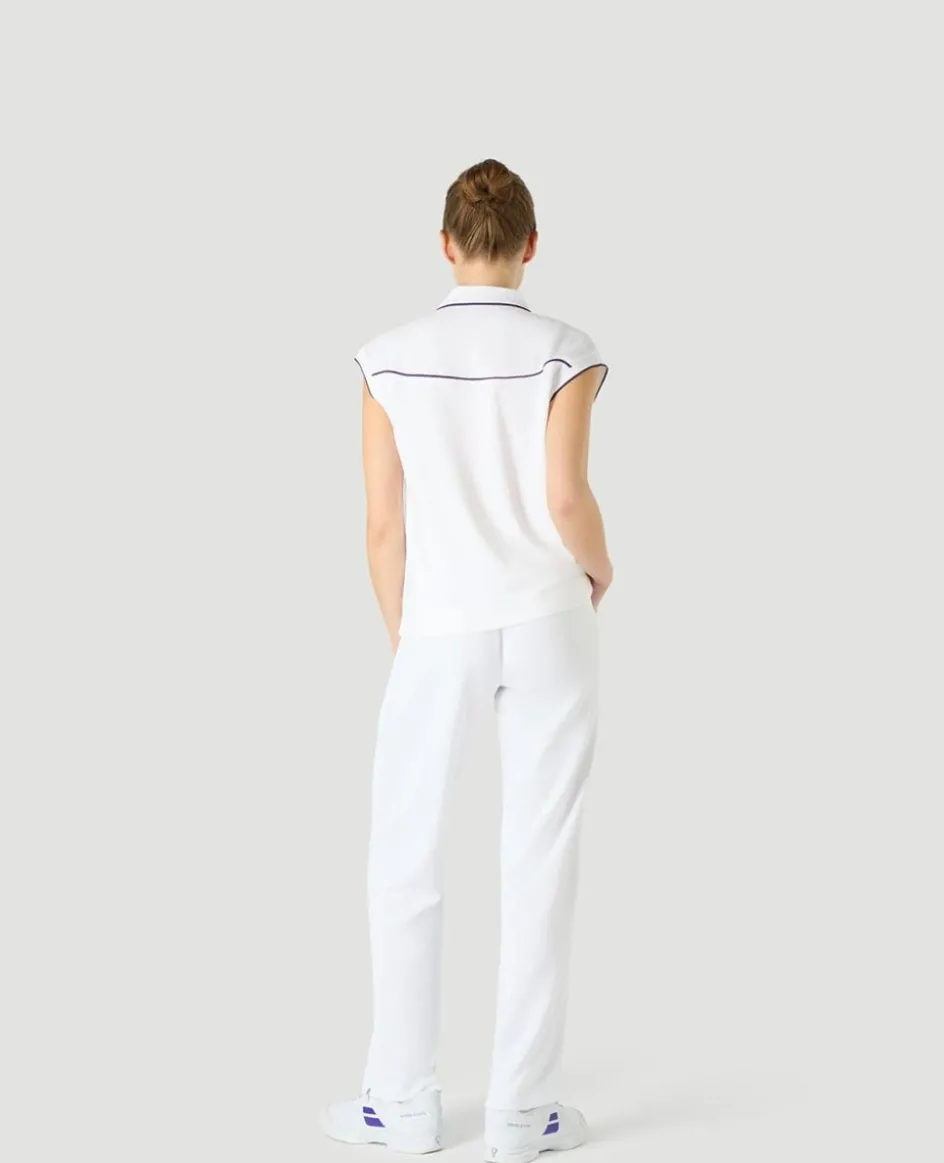 Wimbledon Womens Cap Sleeved Polo - White-Women Tops & T-Shirts|Tops & T-Shirts