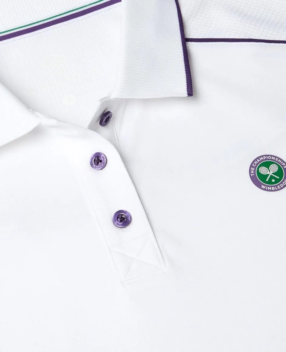 Wimbledon Womens Cap Sleeved Polo - White-Women Tops & T-Shirts|Tops & T-Shirts